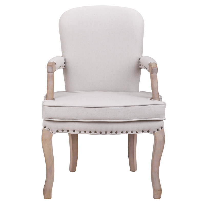 Кресло Aubrey Classical Armchair beige flax Бежевый Коричневый Кресло Aubrey Classical Armchair beige flax Бежевый Коричневый в Твери | Loft Concept
