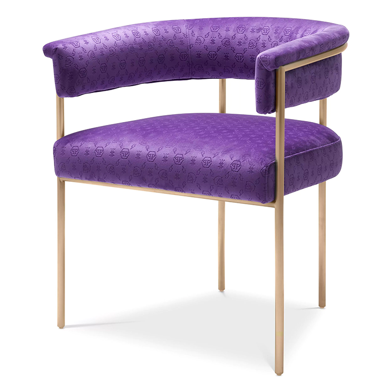 Стул Philipp Plein Dining Chair Monogram Фиолетовый Фиолетовый Золотой Стул Philipp Plein Dining Chair Monogram Фиолетовый Фиолетовый Золотой в Твери | Loft Concept