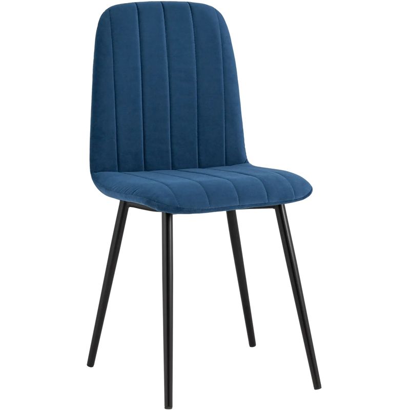 Стул Easy Chair Велюр Синий цвет Синий Черный Стул Easy Chair Велюр Синий цвет Синий Черный в Твери | Loft Concept