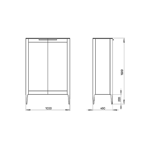 Витрина белая с 2-мя стеклянными дверцами и 3-мя полками Type  в Твери
