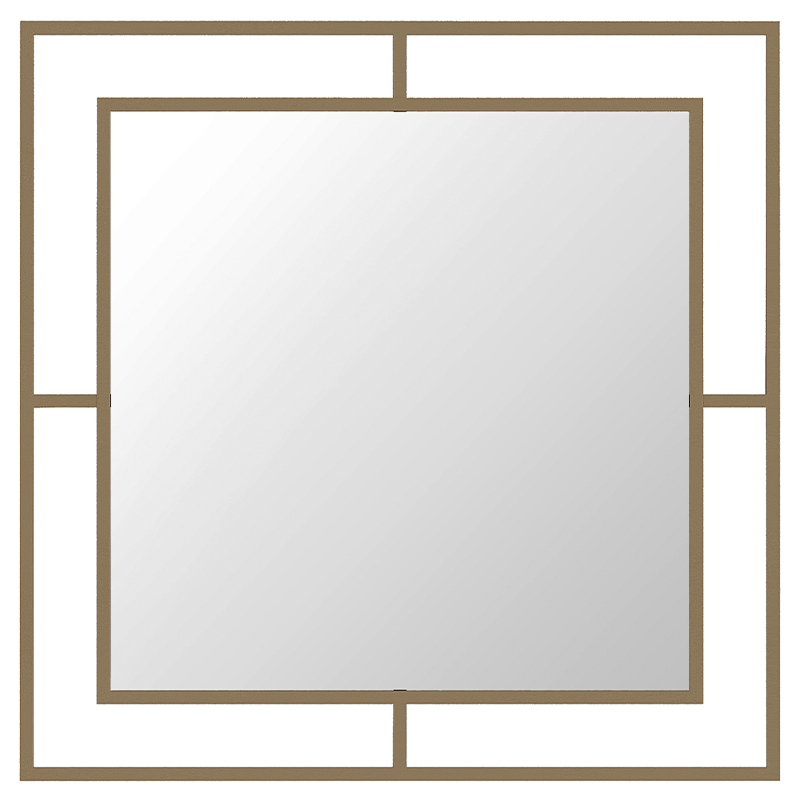 Настенное зеркало квадратной формы в металлической раме золотого цвета CORNER MIRROR GOLD Золотой Настенное зеркало квадратной формы в металлической раме золотого цвета CORNER MIRROR GOLD Золотой в Твери | Loft Concept