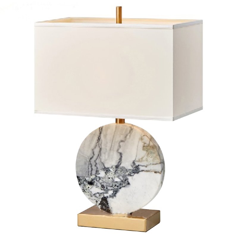Настольная лампа Lua Grande Table Lamp gray marble Белый Серый Латунь Настольная лампа Lua Grande Table Lamp gray marble Белый Серый Латунь в Твери | Loft Concept