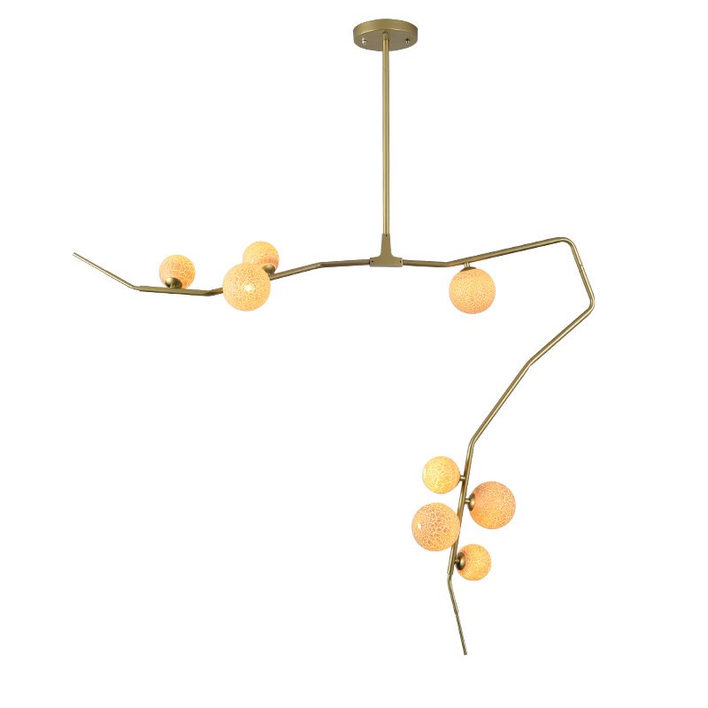 Люстра 8-GLOBE CHERRYBOMB CHANDELIER Бежевый Латунь Люстра 8-GLOBE CHERRYBOMB CHANDELIER Бежевый Латунь в Твери | Loft Concept
