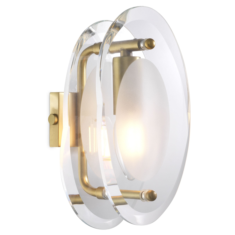 Бра Eichholtz Wall Lamp Sublime Латунь Античная полированная Прозрачный Бра Eichholtz Wall Lamp Sublime Латунь Античная полированная Прозрачный в Твери | Loft Concept