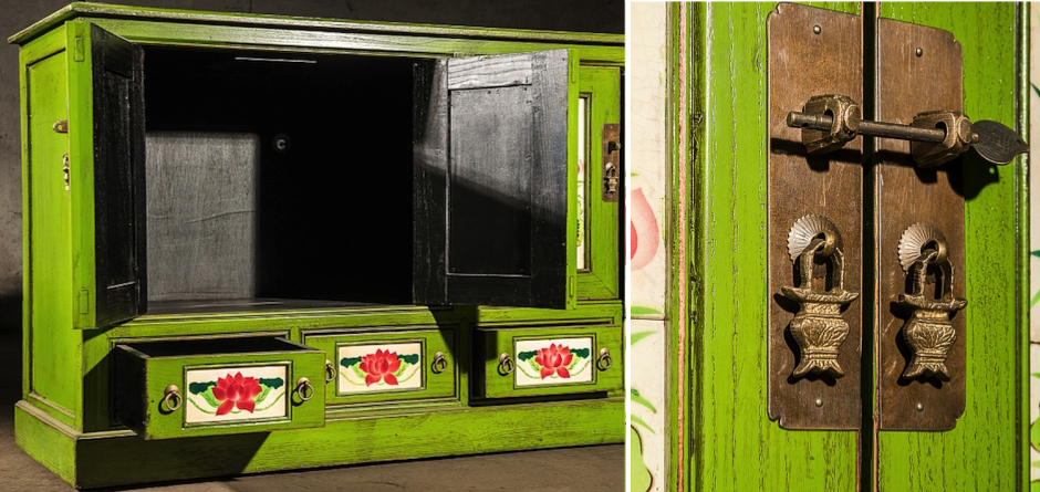Китайский комод Rustic Cupboard Зеленый Китайский комод Rustic Cupboard Зеленый - Loft-Concept в Твери
