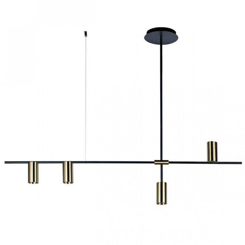 Подвесной светильник TRIBES LINEAR PENDANT 4 плафона Глянцевое золото Черный Подвесной светильник TRIBES LINEAR PENDANT 4 плафона Глянцевое золото Черный в Твери | Loft Concept