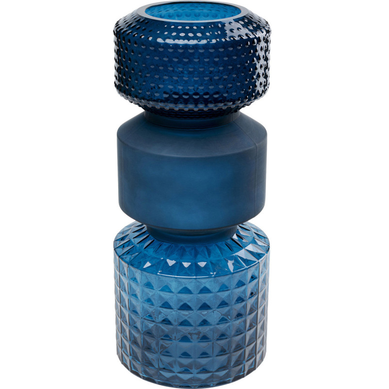 Ваза Geometric Blue Glass Vase 42 Синий Ваза Geometric Blue Glass Vase 42 Синий в Твери | Loft Concept