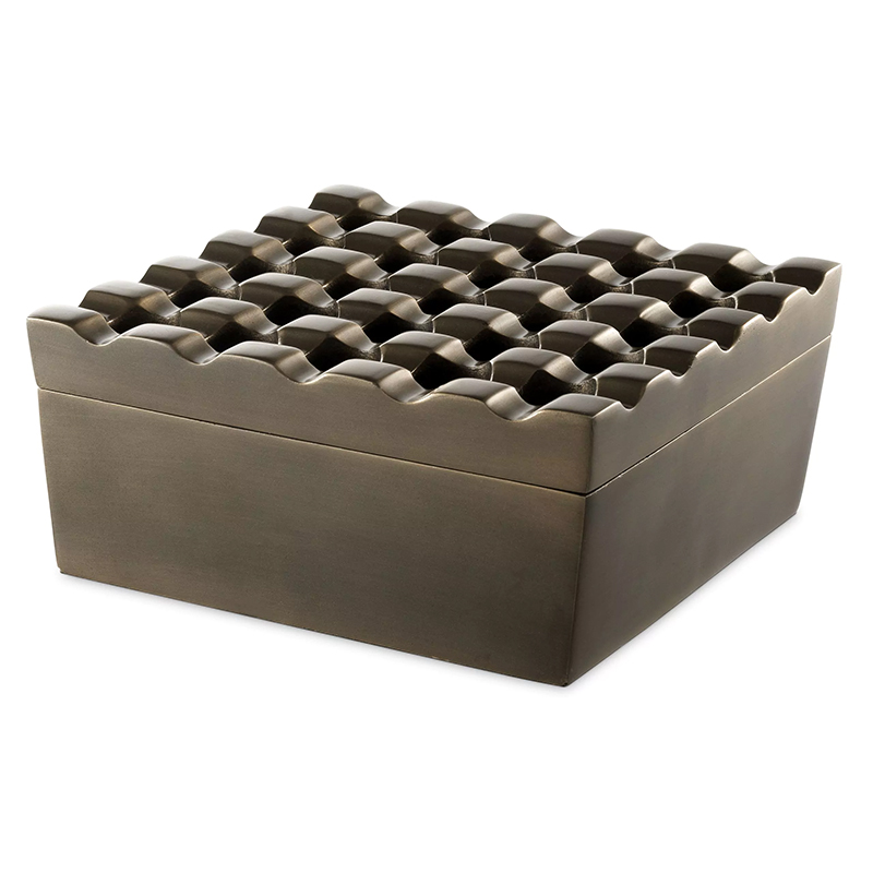Пепельница Eichholtz Ashtray Deluxe Винтажная латунь Пепельница Eichholtz Ashtray Deluxe Винтажная латунь в Твери | Loft Concept