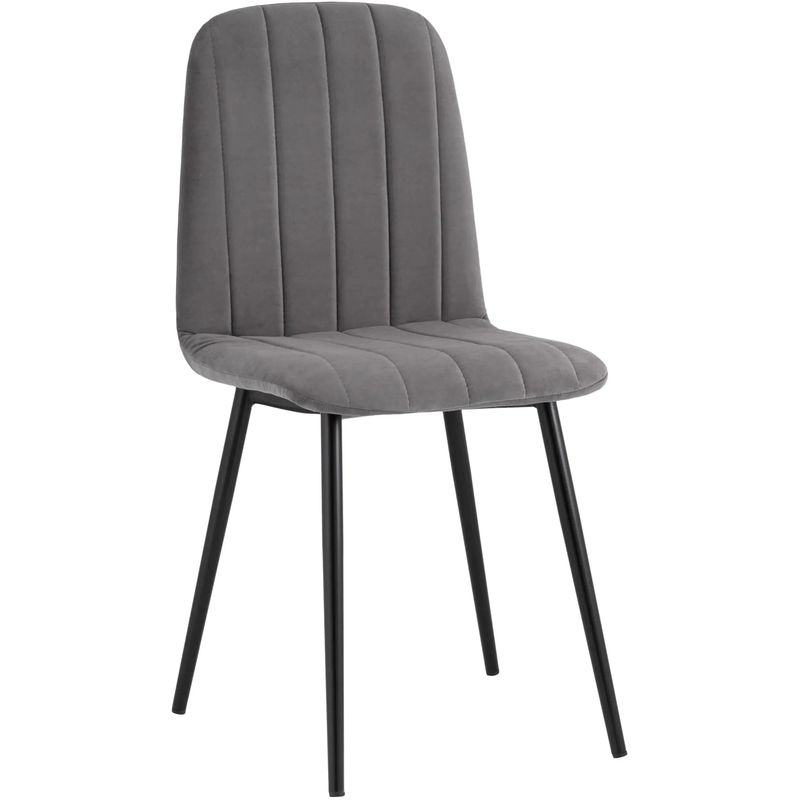 Стул Easy Chair Велюр Темно-Серый цвет Серый Черный Стул Easy Chair Велюр Темно-Серый цвет Серый Черный в Твери | Loft Concept