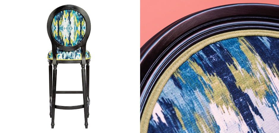 Барный стул с сине-зеленым узором Ikat Pattern - фото №1