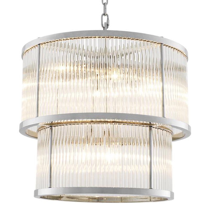Люстра Chandelier Pasadena Nickel Никель Прозрачное Стекло Люстра Chandelier Pasadena Nickel Никель Прозрачное Стекло в Твери | Loft Concept