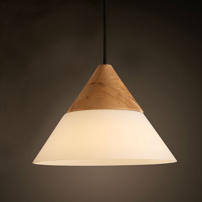 Подвесной светильник Opaque Light Fat Белый Белый дуб Подвесной светильник Opaque Light Fat Белый Белый дуб в Твери | Loft Concept