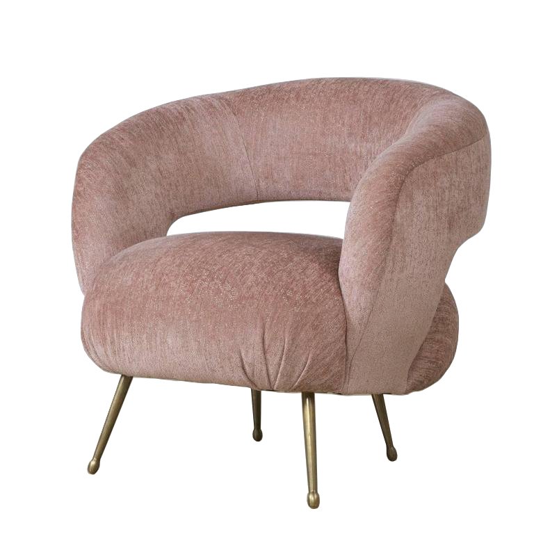 Кресло LAUREL LOUNGE CHAIR Латунь Розовый пастельный Кресло LAUREL LOUNGE CHAIR Латунь Розовый пастельный в Твери | Loft Concept