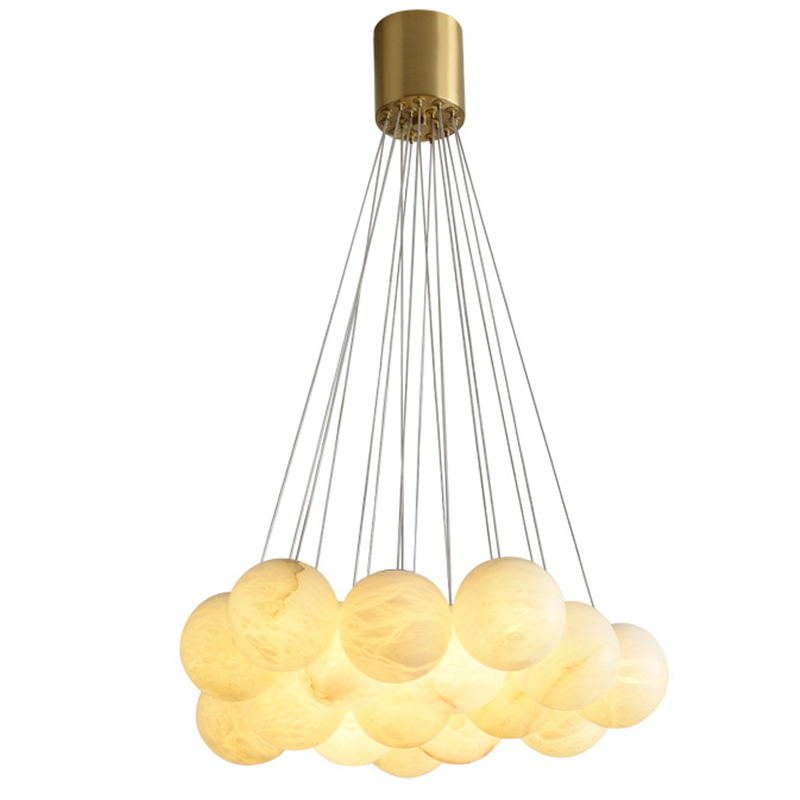 Каскадный Cветильник 16 Шариков из натурального мрамора Marble Balls Lamp Золотой Каскадный Cветильник 16 Шариков из натурального мрамора Marble Balls Lamp Золотой в Твери | Loft Concept