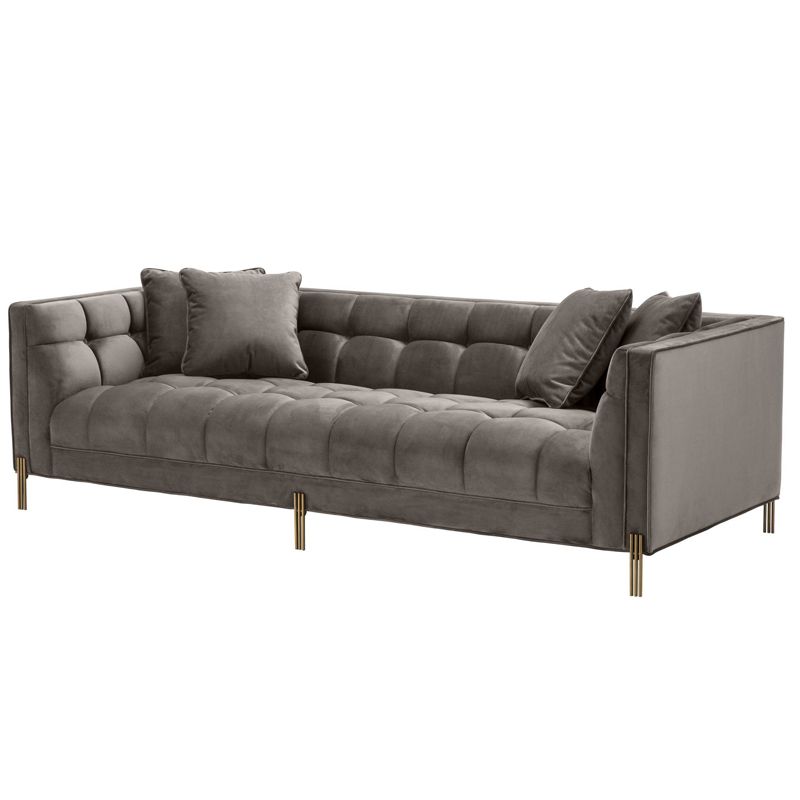 Диван Eichholtz Sofa Sienna grey Серый Матовая латунь Диван Eichholtz Sofa Sienna grey Серый Матовая латунь в Твери | Loft Concept