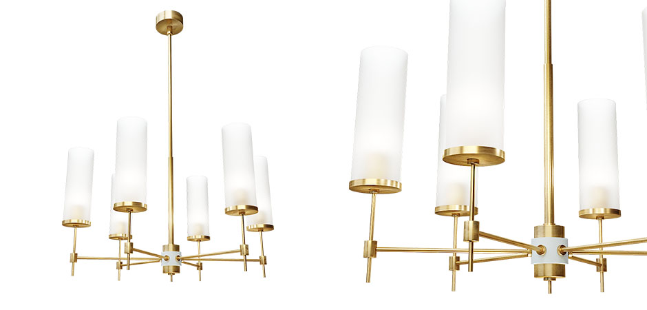 Люстра Дизайнерская Candle Holder из Сатинированной Латуни - Loft-Concept в Твери