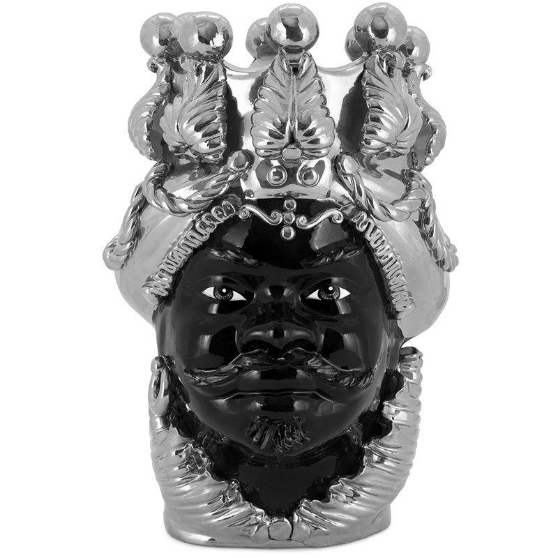 Ваза VASE MORO MAN BIG DREAMS silver Черный Серебряный Ваза VASE MORO MAN BIG DREAMS silver Черный Серебряный в Твери | Loft Concept