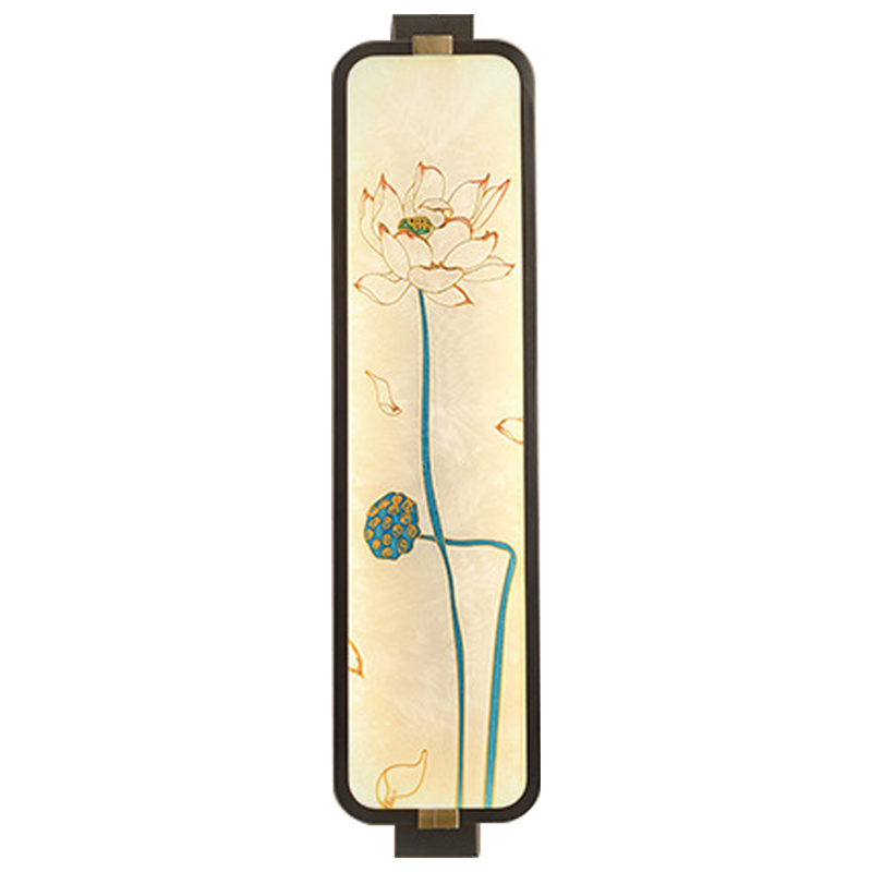Настенный светильник Lotus Oriental Scenes Wall Lamp Темная медь Бежевый Мульти Настенный светильник Lotus Oriental Scenes Wall Lamp Темная медь Бежевый Мульти в Твери | Loft Concept