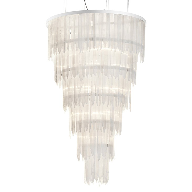 Люстра LAMP SELENITE ROUND chromium 80 Прозрачный белый Хром Люстра LAMP SELENITE ROUND chromium 80 Прозрачный белый Хром в Твери | Loft Concept