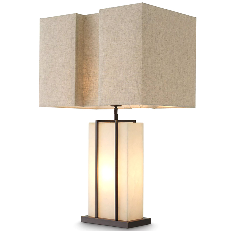 Настольная лампа Eichholtz Table Lamp Graham Темная бронза Бежево-серый Кремовый Настольная лампа Eichholtz Table Lamp Graham Темная бронза Бежево-серый Кремовый в Твери | Loft Concept