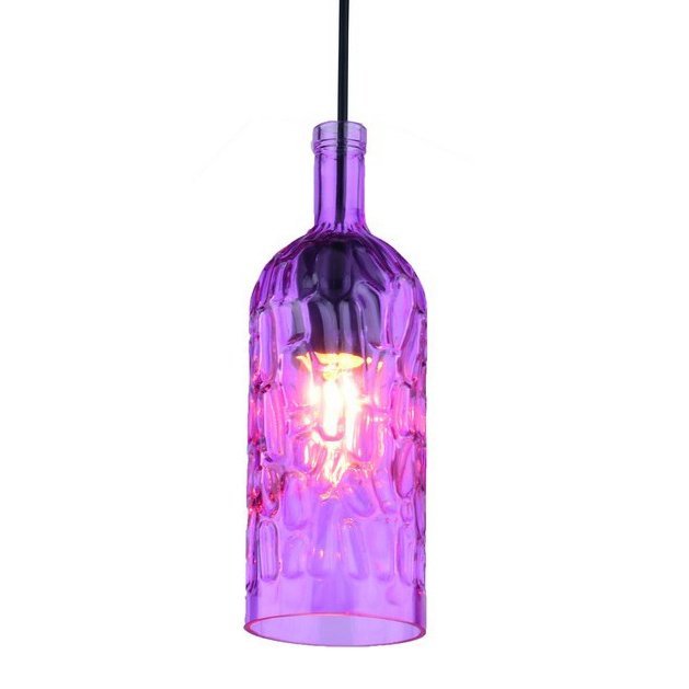 Подвесной светильник Geometry Glass Purpur Bottle Pendant Сиреневый Подвесной светильник Geometry Glass Purpur Bottle Pendant Сиреневый в Твери | Loft Concept