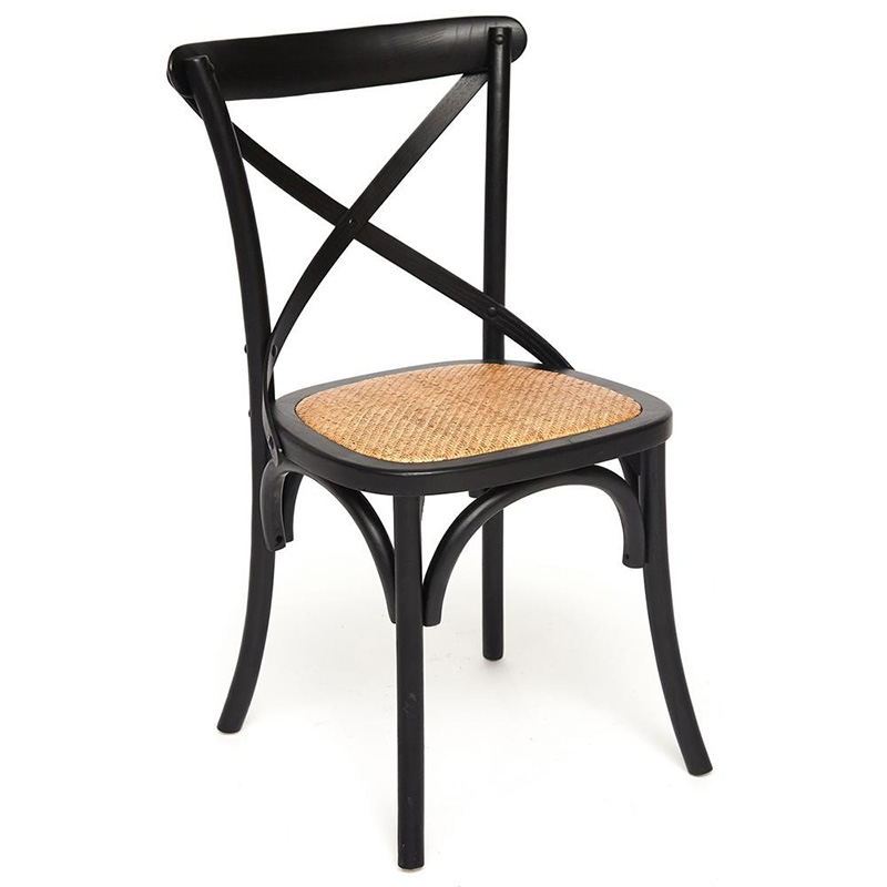 Стул Chaise Provence en Bois noir черный Черный Бежевый Стул Chaise Provence en Bois noir черный Черный Бежевый в Твери | Loft Concept