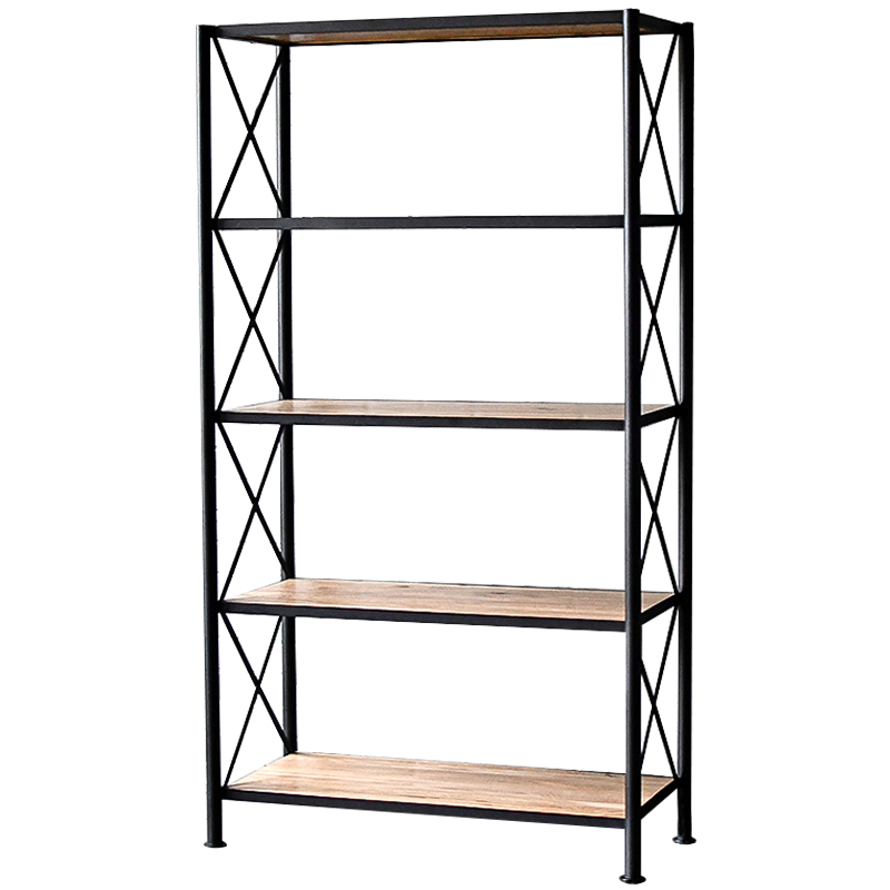 Стеллаж Buckley Industrial Metal Rust Rack Черный Древесина Стеллаж Buckley Industrial Metal Rust Rack Черный Древесина в Твери | Loft Concept