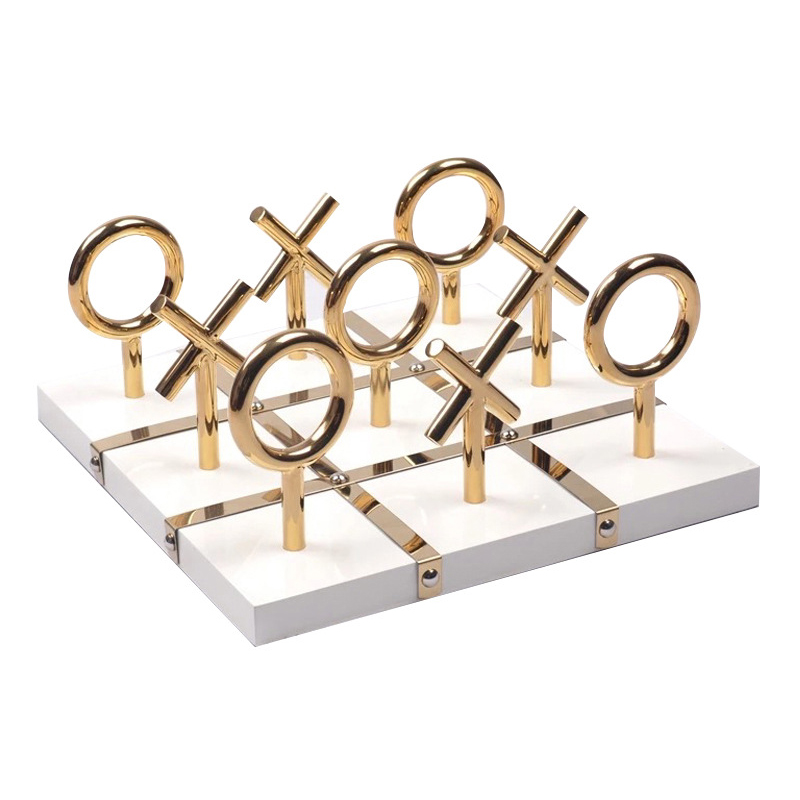 Игра Tic-tac-toe white Белый Глянцевое золото Игра Tic-tac-toe white Белый Глянцевое золото в Твери | Loft Concept
