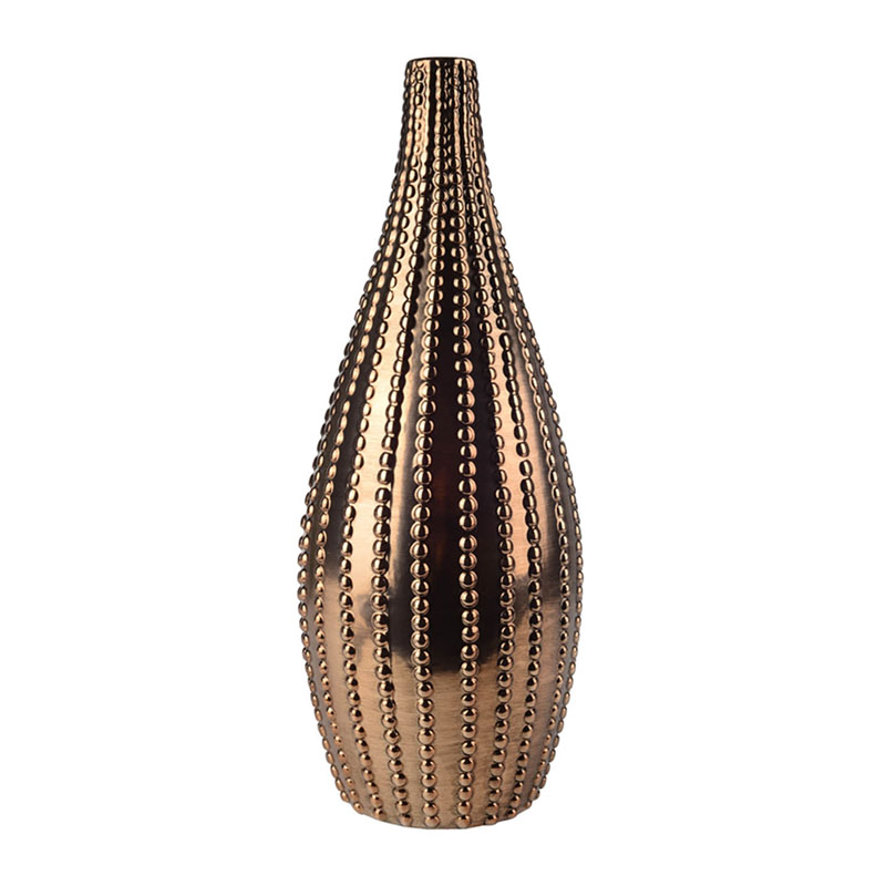 Ваза Ribbed Vase Narrow Throat bronze-gold 38 Ваза Ribbed Vase Narrow Throat bronze-gold 38 в Твери | Loft Concept