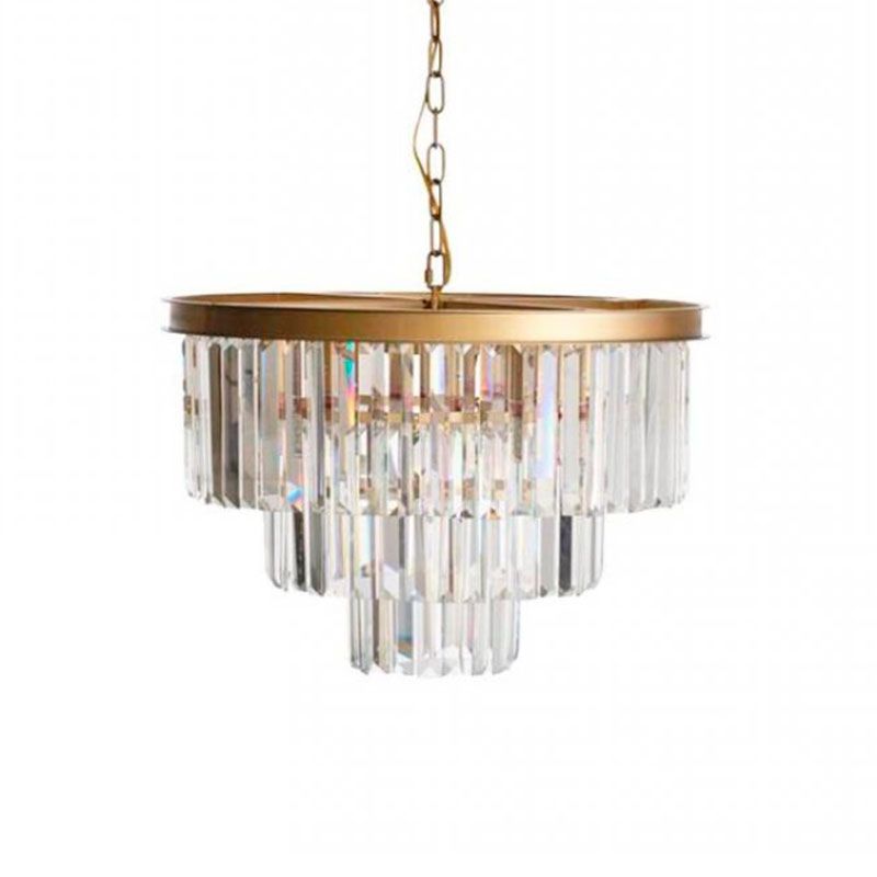 Круглая Люстра RH 1920s Odeon GOLD iron Three Layers Прозрачное Стекло диаметр 50 см Золотой Прозрачное Стекло в Твери | Loft Concept 
