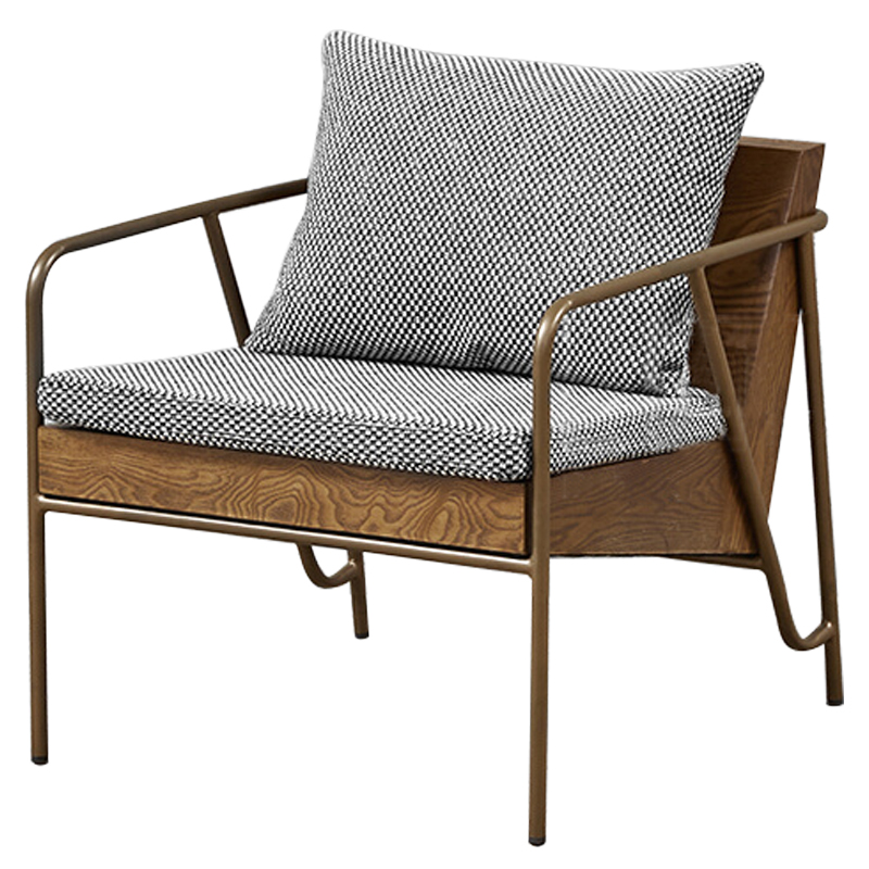 Кресло Markus Armchair Коричневый Латунь Черно-белый Кресло Markus Armchair Коричневый Латунь Черно-белый в Твери | Loft Concept