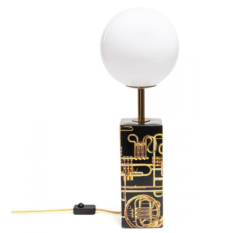Настольная лампа Seletti Table Lamp Trumpets Черный Белый Золотой Настольная лампа Seletti Table Lamp Trumpets Черный Белый Золотой в Твери | Loft Concept