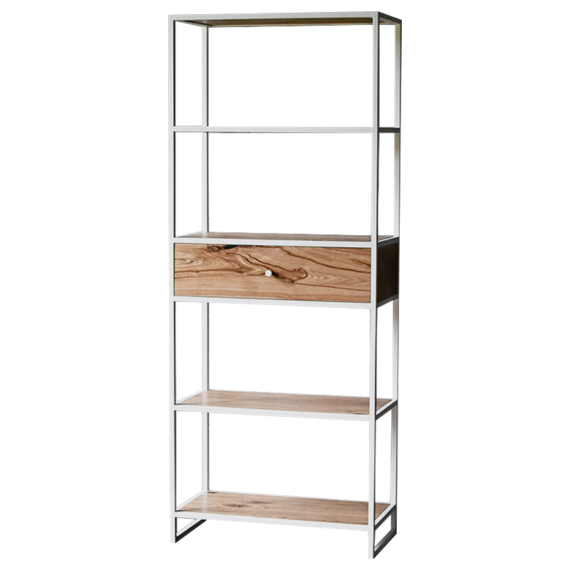 Стеллаж Reeve Industrial Metal Rust Rack Древесина Белый Стеллаж Reeve Industrial Metal Rust Rack Древесина Белый в Твери | Loft Concept