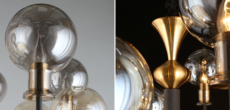 Люстра c дымчатым стеклом Champagne Glass Люстра c дымчатым стеклом Champagne Glass - Loft-Concept в Твери