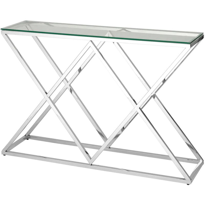 Консоль Geometry Rhombus Silver Серебряный Прозрачное Стекло Консоль Geometry Rhombus Silver Серебряный Прозрачное Стекло в Твери | Loft Concept