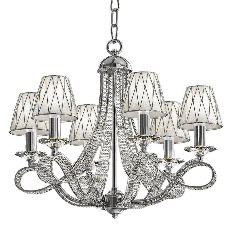 Люстра Franseza Chandelier chrome 67 Хром Белый Люстра Franseza Chandelier chrome 67 Хром Белый в Твери | Loft Concept