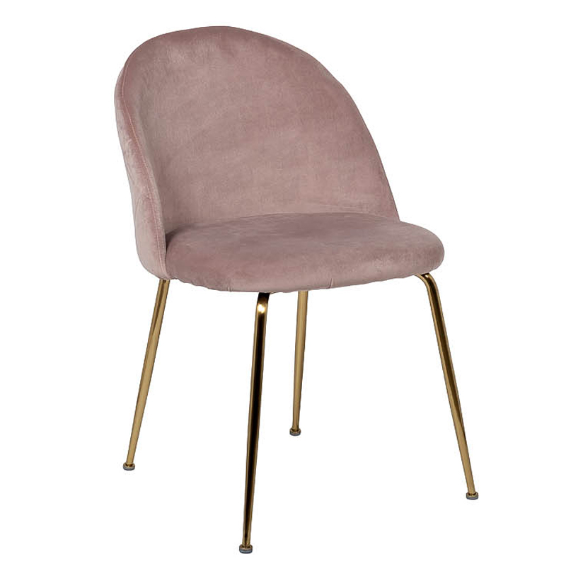 Стул Sadler Chair pink velor Розовый (Rose) Золотой Стул Sadler Chair pink velor Розовый (Rose) Золотой в Твери | Loft Concept