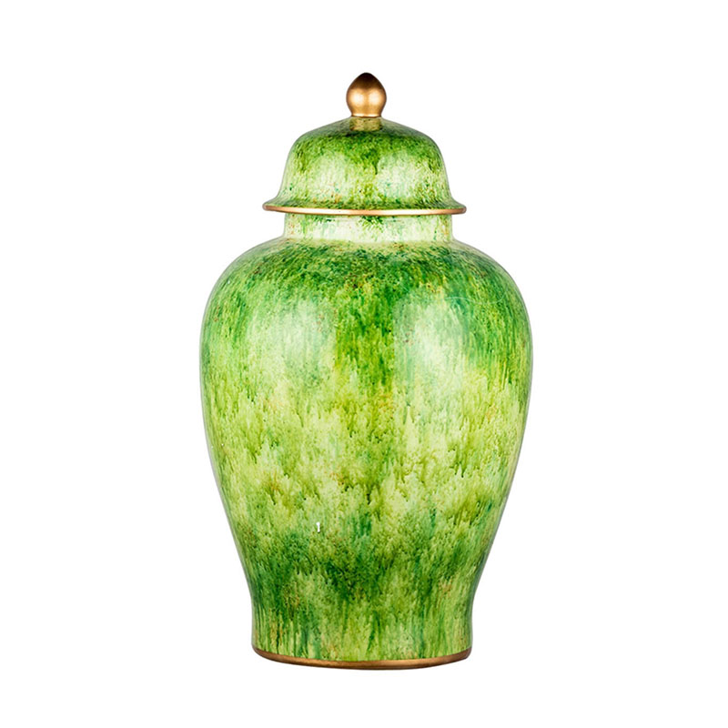 Ваза Vase Gold Edging 60 Зеленый Золотой Ваза Vase Gold Edging 60 Зеленый Золотой в Твери | Loft Concept