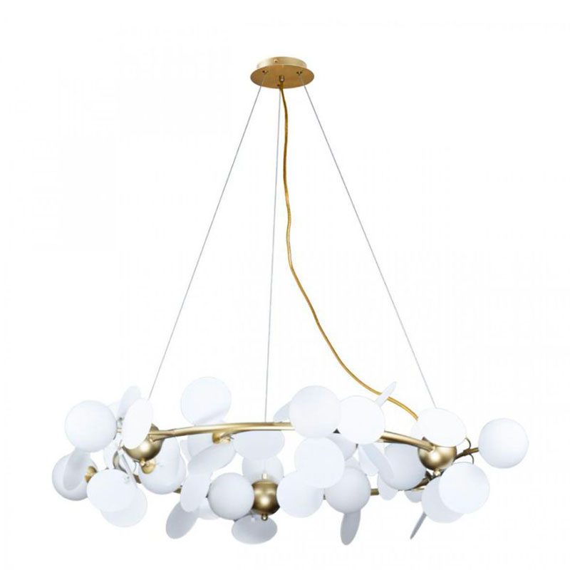 Люстра MATISSE Chandelier circle White диаметр 105 Белый Золотой Люстра MATISSE Chandelier circle White диаметр 105 Белый Золотой в Твери | Loft Concept