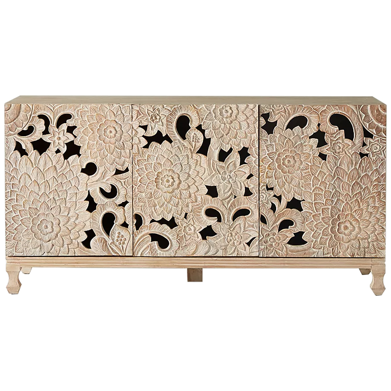 Буфет Handcarved Lotus Media Console Древесина Буфет Handcarved Lotus Media Console Древесина в Твери | Loft Concept