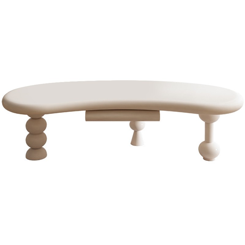 Кофейный стол с ящиком Martina Unique Shape Coffee Table Бежевый Кофейный стол с ящиком Martina Unique Shape Coffee Table Бежевый в Твери | Loft Concept