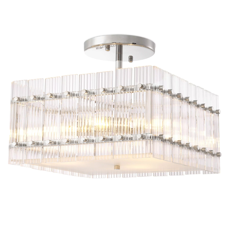 Потолочный светильник Eichholtz Ceiling Lamp Ruby Square Nickel Прозрачное Стекло Никель Потолочный светильник Eichholtz Ceiling Lamp Ruby Square Nickel Прозрачное Стекло Никель в Твери | Loft Concept