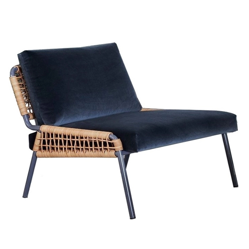 Кресло Patio Lounge Chair Сапфирово-синий Черный Древесина Кресло Patio Lounge Chair Сапфирово-синий Черный Древесина в Твери | Loft Concept