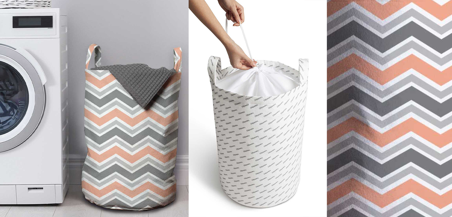 Корзина Gray Chevron Basket - фото