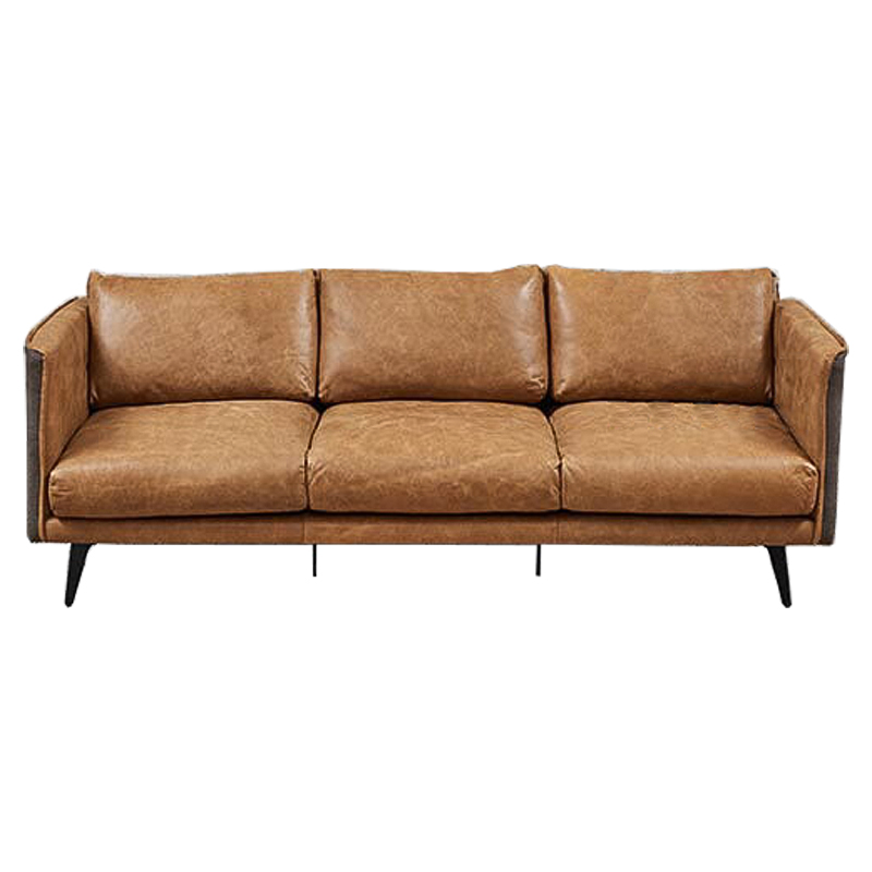 Диван Caramel Leather & Textiles Triple Sofa Карамель Черный Бежево-серый Диван Caramel Leather & Textiles Triple Sofa Карамель Черный Бежево-серый в Твери | Loft Concept