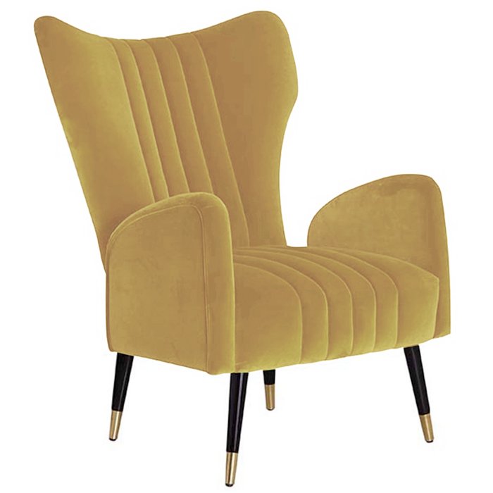 Кресло plant-collections Drummond Armchairs Gold Velvet Желтый в Твери | Loft Concept 