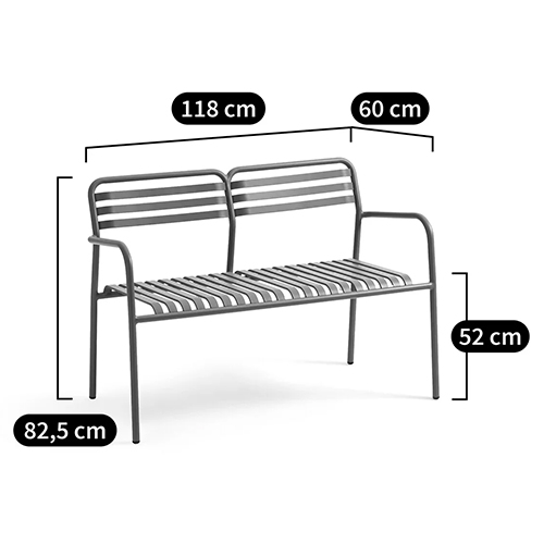 Скамья из алюминия Mack Metal Bench Black в Твери