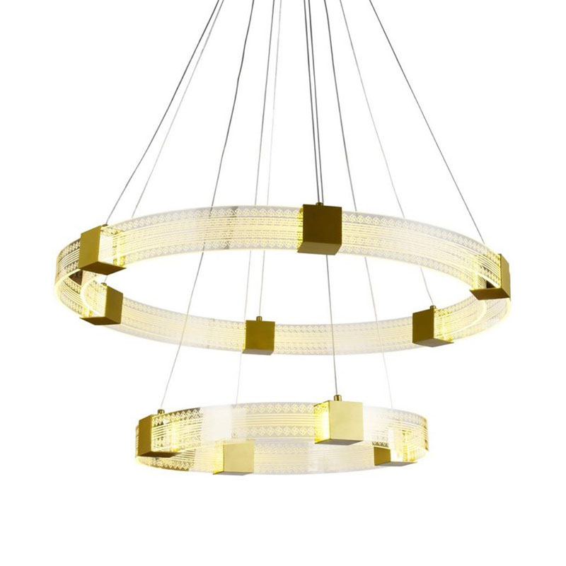 Люстра Два Кольца Ring Horizontal Ornament Meander 2 Прозрачный Золотой Люстра Два Кольца Ring Horizontal Ornament Meander 2 Прозрачный Золотой в Твери | Loft Concept