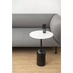 Кофейный столик с белой мраморной столешницей на черном основании Tall Coffee Black and White Table варинант исполнения - 2 | Loft Concept в Твери
