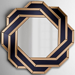 Зеркало восьмиугольное в черно-золотистой раме Pairing варинант исполнения - 1 | Loft Concept в Твери